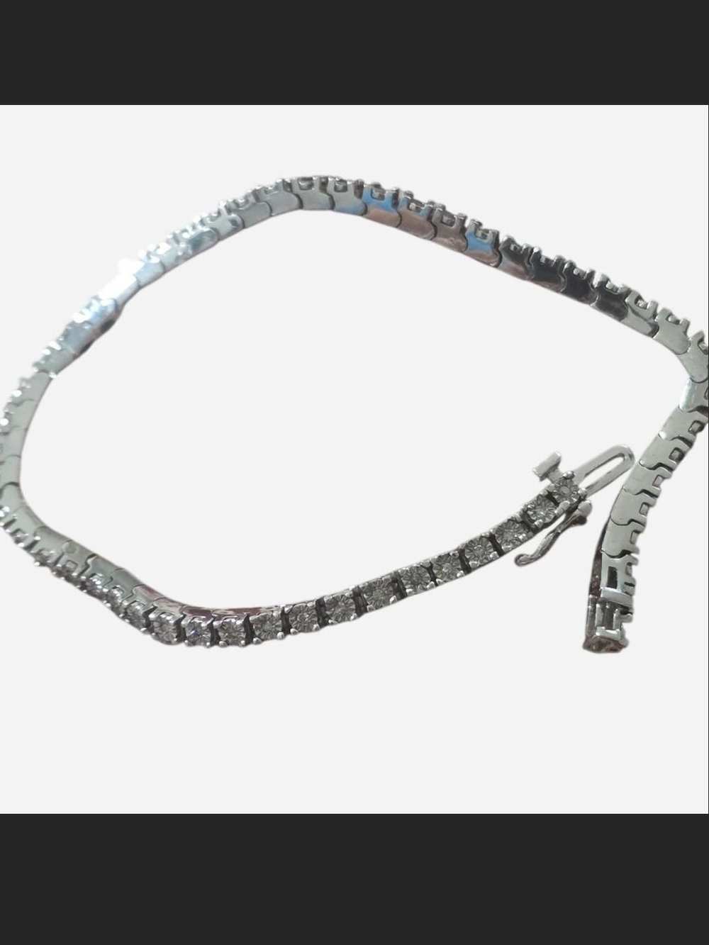 Zales Sterling- Silver Tennis Bracelet With Stimulated, Diamonds.
